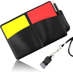 Carteira de Árbitro com Cartão Vermelho e Cartão Amarelo Apitos, Ferramenta Útil, Adequado para Esporte, Futebol, Equipamento de Futebol, 1 Conjunto - Image 1