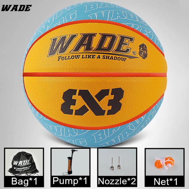 Bola de Basquete WADE Leather para Homens, Tamanho Oficial 7, Alta Qualidade em PU para Uso ao Ar Livre