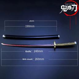 Demon Slayer Real Katana Swords, adereços Cosplay Anime, Arma, Batalha, Lê a Borda, Decoração do Quarto, 25cm - Image 6