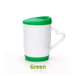 Cerâmica Plain White Canecas com Tampa De Silicone e Inferior, Logotipo Personalizado, Caneca Revestida, Café e Chá Xícara, Sublimação Em Branco, 11oz - Image 2