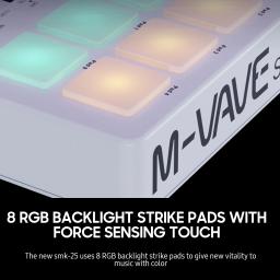 M-VAVE-Mini Teclado Portátil MIDI Control, USB, 25 Teclas, Controlador com 25 Velocity, Teclas Sensíveis, 8 RGB Retroiluminado - Image 3