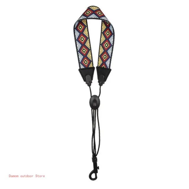 Correia de Pescoço Arco-Íris para Saxofone Alto e Soprano com Arnês Confortável