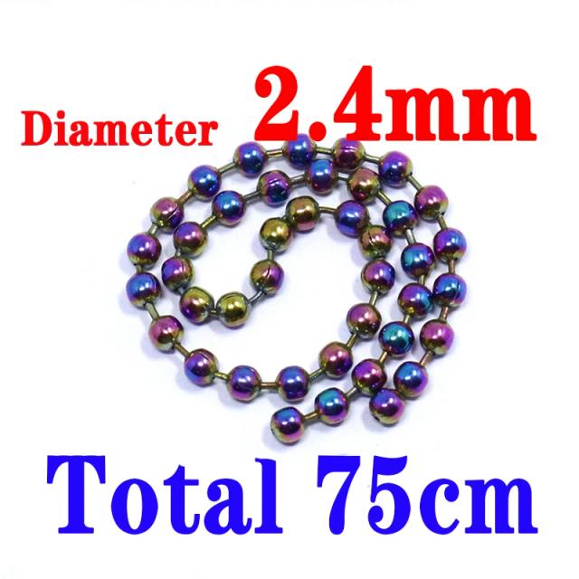 Charlie's Fly Tying 75cm 5 Pcs/Bag 2.4mm Electroplated Bead Chain Eyes for Nymph Flies