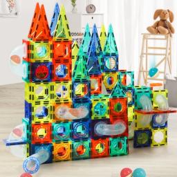 Tubo magnético folha Building Blocks Playset, Brinquedos Educativos para Crianças, Educação Infantil Variedade, 73Pcs - Image 1