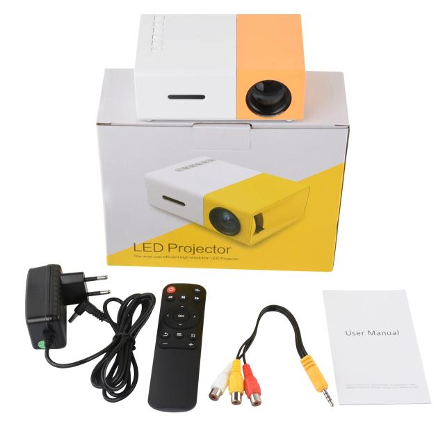 Mini Projetor LED HD YG300: Portátil, HDMI e USB, Ideal para Casa e Apresentações