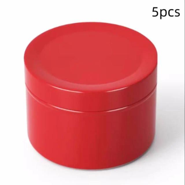Conjunto de 5 Latas de Alumínio Redondas com Tampa para Vela, Chá e Cosméticos - Recipientes Selados e Vazio para Armazenamento Versátil