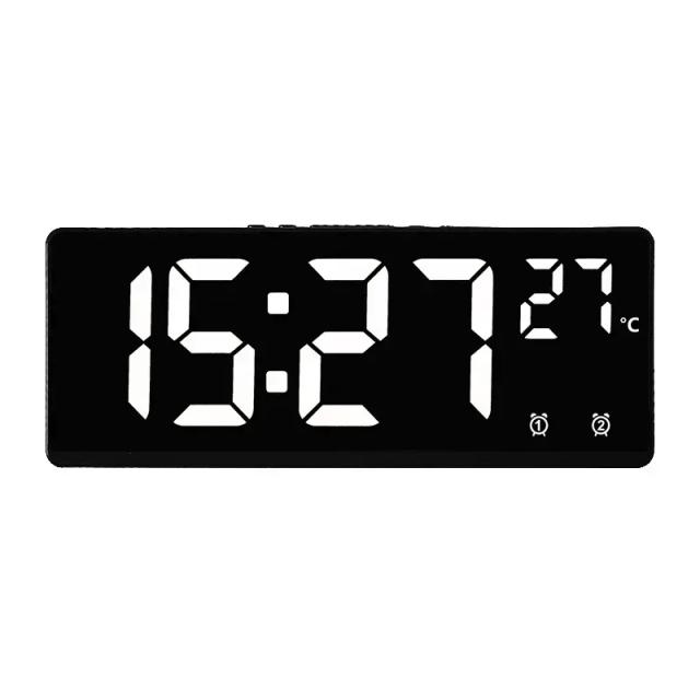 Despertador Digital com Controle de Voz e Dupla Alarme com Snooze Modo Noite LED 12/24h