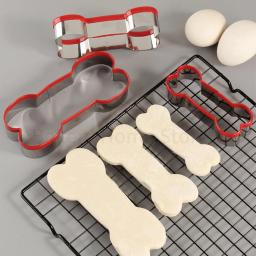 Aço inoxidável Dog Bone Embossing Cookies Cutters, Fondant Biscuit Mold de corte para decoração do bolo, Baking Acessórios, 3Pcs por conjunto - Image 6