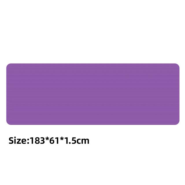 Tapete de Yoga Antiderrapante para Iniciantes - Fitness Mat Engrossado, Largura Especial de 183x61cm e Design Inodoro para Conforto em Casa