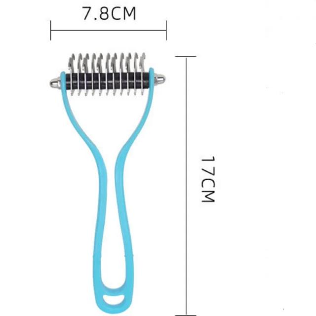 Escova Dupla Face em Aço Inoxidável para Remover Pelos de Cães e Gatos com Pente para Desembaraçar e Limpeza Eficiente de Animais de Estimação
