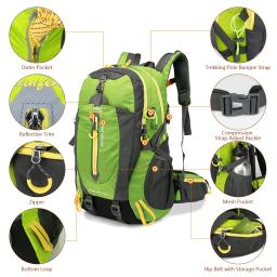 Mochila tática impermeável para homens e mulheres, sacos de acampamento, caminhadas, mochila para laptop, trekking, escalada, 40l - Image 3