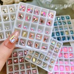 Conjunto de strass cristal para decoração de unhas, conjunto de 20 ou 25 peças, forma mista, strass de alta qualidade, diy, diy, 3d, vidro, manicure - Image 1