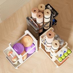 Rack de armazenamento para equipamentos de fitness, Carrinho com rodas, Equipamentos esportivos, Cesta do carrinho, Yoga Mat, Organizador de ginástica - Image 3