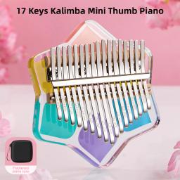 Mini Polegar Piano com Caixa de Música, 17Teclas, Portátil, Instrumento Musical, Desenhos Animados, Bonito, Kalimba, Presente - Image 5