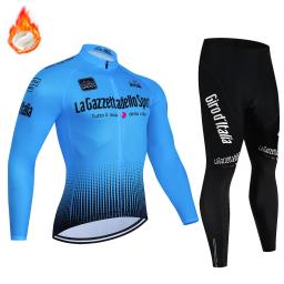 Roupas de ciclismo para homens, Traje uniforme, Bike Fleece Jersey, Conjunto esportivo, Calças, Vestuário de bicicleta, Babador, Blusa, Tour De Italy - Image 3