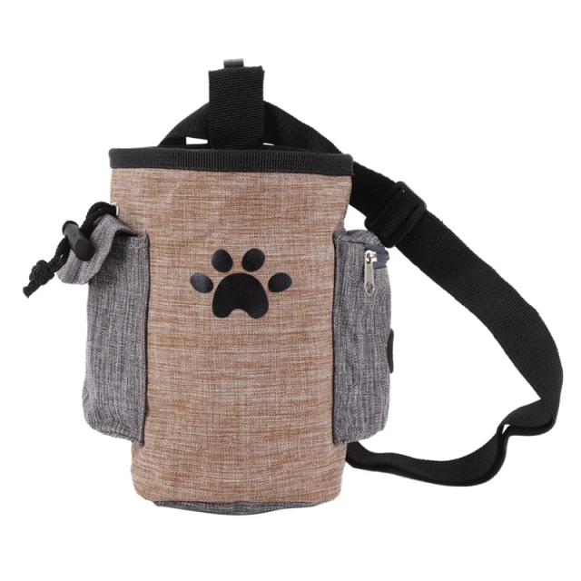 Bolsa Multifuncional para Treinamento de Cães com Alça de Ombro e Dispensador de Petiscos e Brinquedos