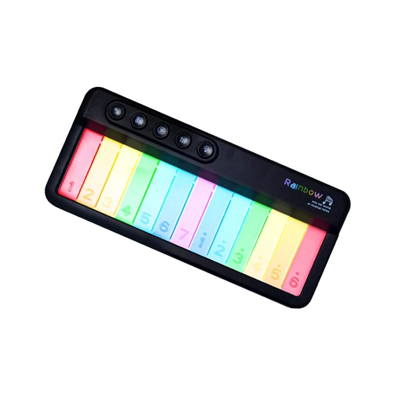 Teclado Piano com Caixa de Música para Iniciantes, Pequeno, Portátil, Colorido, Luz, Instrumento de Música, 13 Teclas - Image 1