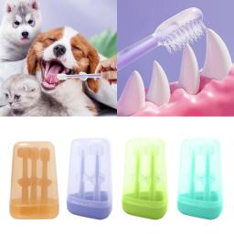 Conjunto escovas dentes para cães Suprimentos profissionais para higiene cães gatos As melhores escovas dentes - Image 2