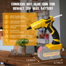 Pistola de cola quente elétrica sem fio, Reparação de soldagem, DIY Tool, Fits Dewalt, Milwaukee, Bateria Makita, 7mm Sticks, 30pcs - Image 5