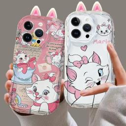 Capa de telefone com orelhas 3d marie cat, para motorola moto edge 50 ultra pro g84 g75 g60 g53 g52 g35 g05 g34 g22 g30 g14 e14 e22 e13 - Image 1