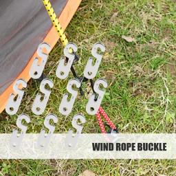Tenda ajustável fivela corda, S tipo corda tensor, Outdoor Camping Fastener Kit, Braçadeira de corda reutilizável, acessórios fixos, 10pcs - Image 2