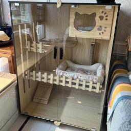 Gaiolas modernas e simples de madeira sólida para casa, casa de gato interna, luxo, grande espaço livre, gaiolas móveis para gatos, villa, gaiola para animais de estimação - Image 1
