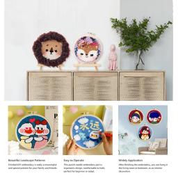 GATYZTORY-Punch Agulha Bordados Starter Kits, Animal DIY Agulha Artesanato, Fornecimento de Arte para Adultos, Iniciante Hoop Yarn, Rug Tool Set - Image 6