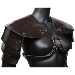 Medieval steampunk couro do plutônio ombro guarda armadura viking cavaleiro pirata cosplay traje acessório spaulders pauldrons feminino masculino - Image 1