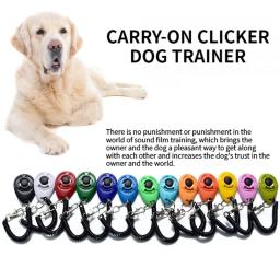 Animal de estimação gato cão treinamento clicker plástico novo cão clique trainer portátil auxiliar ajustável pulseira som chaveiro suprimentos para animais estimação - Image 1
