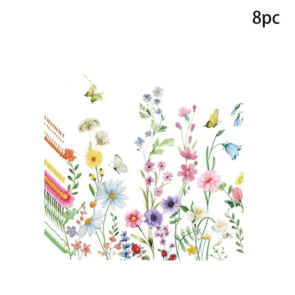 Louça descartável para festa, flor selvagem, placas de jantar, copos, guardanapos, feliz verão aniversário suprimentos, 8 convidados - Image 1