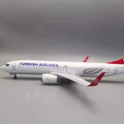 47cm B737-800 companhias aéreas turcas avião de passageiros modelo roda aviões fundidos metal brinquedos em miniatura para meninos para exibição - Image 2
