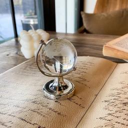 Mini Round Globe Desktop Ornamento, Crystal Home Glass Globe, Girando bolas claras, Ornamento de mesa, Artesanato - Image 4