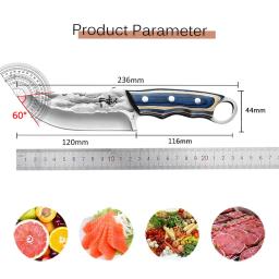 Aço inoxidável mão forjada cozinha desousada faca, Chef profissional fatiando facas, frutas, peixe, açougueiro, cutelo de carne - Image 6