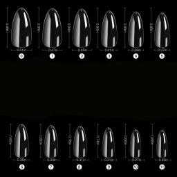240 Pontas de unhas falsas de amêndoa, transparentes, macias, extensão de unhas falsas, 12 tamanhos para casa, faça você mesmo, salão de beleza, manicure - Image 4