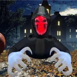 Decoração de jardim ao ar livre modelo inflado halloween inflável horror grim reaper fantasma assustador com luzes led inflado - Image 4