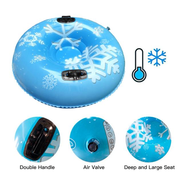 Tubo de Neve Inflável com Alça e Anel para Esqui - Sledding Tube em PVC, resistente e disponível em 96cm e 120cm para um Inverno de Diversão.