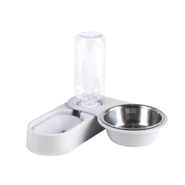 Alimentadores Automáticos para Animais de Estimação: Dispenser de Água de 18 Onças e Tigela para Alimentos com Fonte de Água