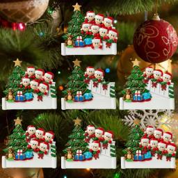 Família de Christmas Tree ornamento, pingente personalizado, Abertura Presente, Resina Liga, Bênção Nome - Image 2
