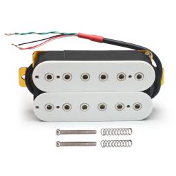 6 cordas captadores de guitarra elétrica humbucker dupla em linha ajustável 12pcs hex parafuso captador branco - Image 3