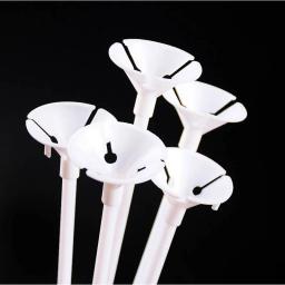 100 jogos/lote 40cm látex balão vara branco pvc hastes balões titular varas com copo festa suprimentos decoração acessórios - Image 2