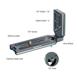 Suporte de câmera mirrorless SLR leve, tripé universal L, suporte vertical de disparo, placa de liberação rápida para Arca Swiss - Image 5