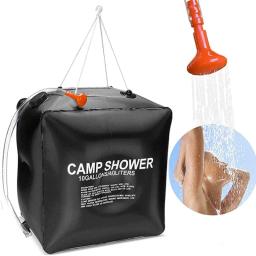 Sacos de água 40l cabeça de chuveiro energia solar aquecimento rápido acampamento saco de chuveiro acampamento pesca caminhadas balde armazenamento água pacote banho - Image 1