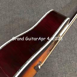 Personalizado D Corpo Flamed Maple Back Side Abalone Encadernação 5PCS Mapa Pescoço Rosewood Fingerboard Deluxe Guitarra acústica - Image 5