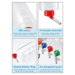 Garrafa de água suspensa para pequenos animais, bebedor de cores aleatórias, bebida automática, coelhos, cobaia, alimentador de papagaios, 1000ml - Image 5