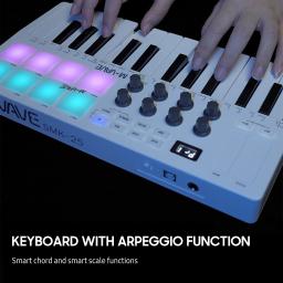 M-VAVE-MIDI Pad Controller Keyboard, Mini USB, 25 Key, 16 RGB Drum Pads, 8 Knobs, Software de Produção Musical Incluído, SMK-25 II - Image 5