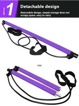 Portátil Pilates Bar Kit, Resistência Band, Yoga Stick, Exercício, Pé Loop para Yoga, Stretch Sculpt, Torcendo Sit-Up - Image 5