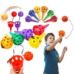 Jogar e pegar bola conjunto de jogo brinquedos ao ar livre pegar uma bola conjunto bola e copo crianças mão olho coordenação treinamento presentes para crianças - Image 1