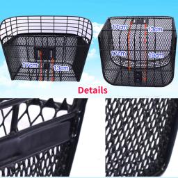 Grande cesta dobrável para bicicleta, Cesta frontal universal, malha preta, acessórios de bicicleta - Image 4
