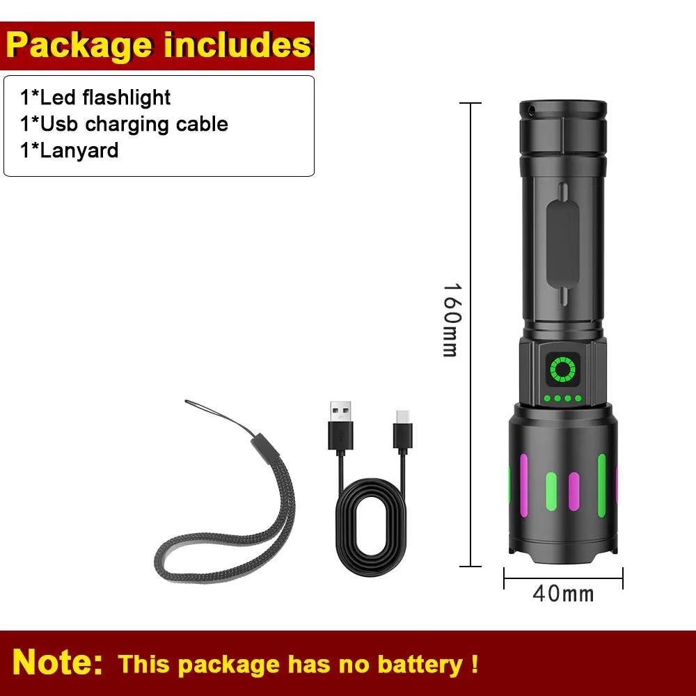 Lanternas de LED recarregáveis de alta potência, super brilhante, lanterna poderosa, tocha de acampamento portátil, uso ao ar livre e de emergência - Image 1