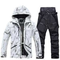 Conjunto de calças de esqui para homens e mulheres, roupa exterior, snowboarding, traje de neve impermeável, nova moda - Image 2